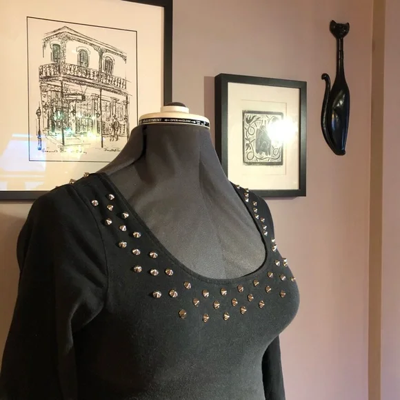 Tripp NYC Vintage 1988 Studded Nightclub Lycra Dress M - Picture 11 of 16